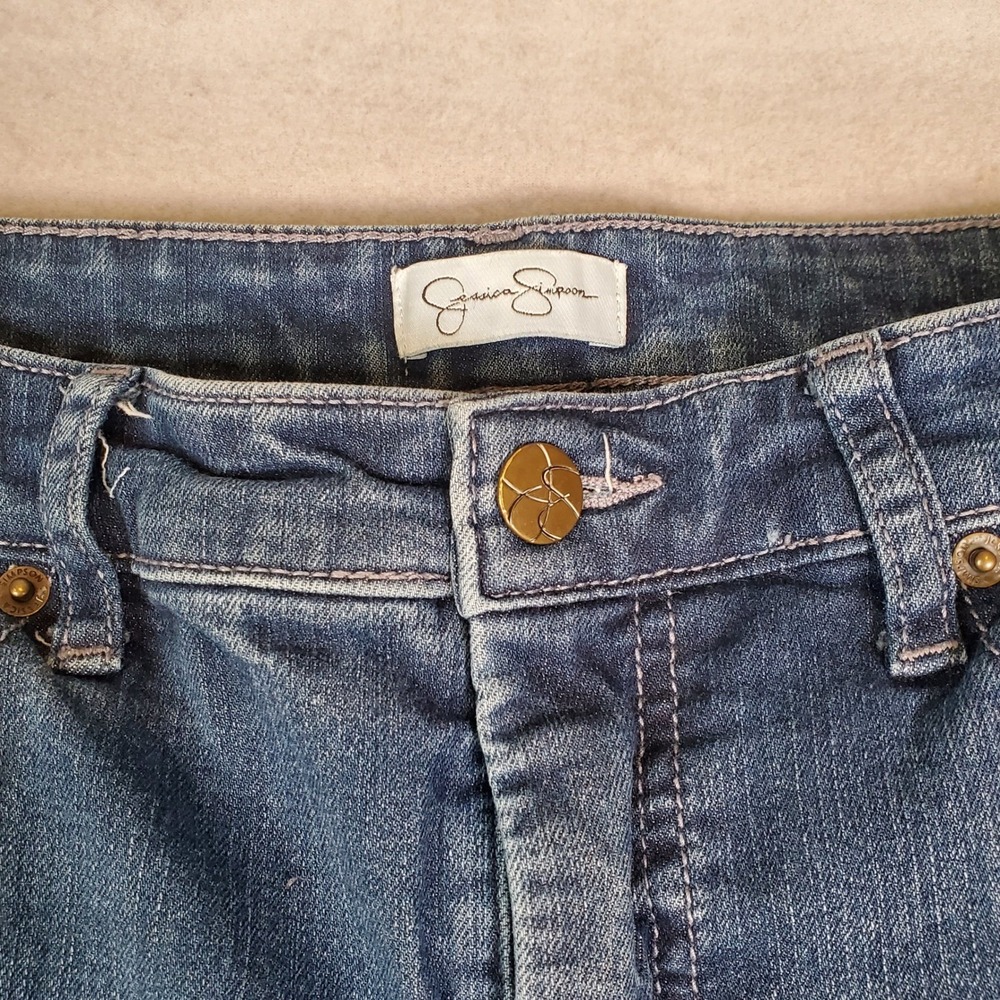 Jessica Simpson Womens Skinny Jeans Medium Wash Blue Denim Stretch Size 10 - Picture 7 of 8